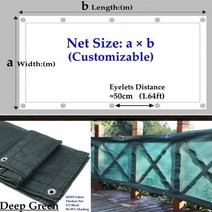 화단 울타리 펜스 가리개 테라스 가림막 고정 어닝 pvc 래티스 95% 음영 Thicken Anti UVDeep 녹색 HDPE Sunshade Net 발코니 개인 정보 보호 화면