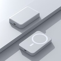PYHO 맥세이프 마그넷 보조배터리 20W 무선고속충전, 흰색, 5000mAh