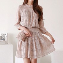 올리비에스클로젯 스모크밴딩 레이스 원피스 O2303OP031A