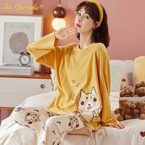 편안한잠옷 대형 빅사이즈 편안한잠옷 대형 빅사이즈 새로운 라운드 칼라 큰 사이즈 5xl 잠옷 여성용 면화 귀여운 고양이 인쇄 잠옷 어린 소녀를위한 느슨한실크 신혼부부 넉넉한