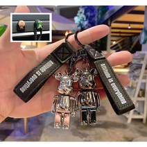 곰돌이 키링 자동차 키링 열쇠고리 키홀더 사은품 마스크걸이 랜덤 증정, 블랙