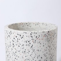 식물학개론 테라조화분 대형화분 원형화분 거실화분, 원통, 화이트