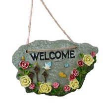 도로명주소판 건물주소 명패 귀여운 정원 환영 사인 내 정원에 오신 것을 환영합니다 도어 사인 정문 사인 입구 장식 간단하고 귀여운 벽걸이, 초록