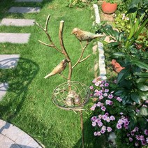 야외정원 장식품 꽃 새 레트로 철장식 단독주택꾸미기