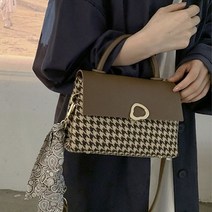 가방쇼핑몰 하운드체크 여성 긴사각 토트백 스카프 포함 크로스백