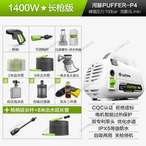 고압세차기 고압세척기 세차건 그린필드 물총 가정용 220v 강력한 부스터 휴대용 자동차 브러시 유물 고출력 워터 펌프 그랩, 6. 복어 1400W 장총 버전 C [16m 배출관 +