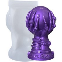 JIBEVEYI 3D Creative Candle Mold 촛불 제작을 위한 볼 몰드를 잡는 해골 손 장미 DIY 아로마테라피 양초 비누 폴리머 클레이 왁스 B, B