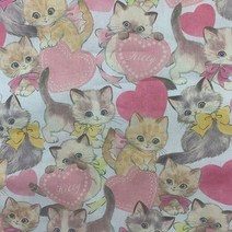 캔버스원단 옥스포드원단 패브릭원단 아름다운 100% 코튼 원단 핑크 만화 고양이 패턴 디지털 인쇄 재봉 DI, 04 wide 110cmx200cm