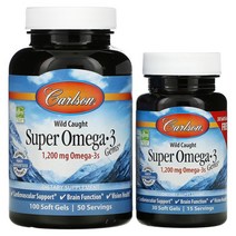 칼슨랩스 슈퍼 오메가3 600mg 소프트젤 100정+30정 총130정, 1개, 기본