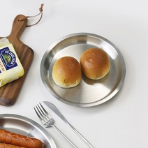 [리본제이]304 스텐 원형 트레이 쟁반 접시 소 21.5cm 포스코 생산 스텐 (100%국내제작), 스텐 원형 트레이 (소/21.5cm)