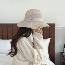 하이든 여성 햇빛가리개 등산모자 사파리 캠핑 챙모자, 아이보리