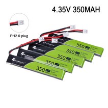 Limskey-1S 350mAh 3.8V 30C/60C 4.35V HV Lipo 배터리 PH2.0 플러그 65S UK65 블레이드 인덕트릭스 UR65 소형 후프 드론 5 개, [02] 10pcs and PH2.0 Plug