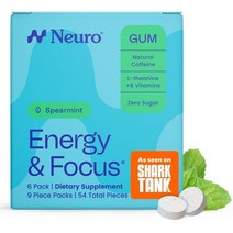Neuro Energy & Focus 잇몸 - 천연 카페인 껌 및