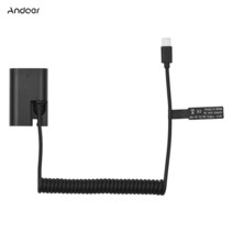 Andoer LP-E6 더미 배터리 USB-C 커플러 어댑터 DR-E6 캐논 EOS R R5 R6 90D 70D 60D 5D Mark II III IV 6D, 한개옵션0