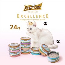 프린세스 프리미엄 고양이 주식캔 맛과 영양의 균형을 맞춘 주식 캔 70g x 24캔, 치킨튜나 & 알로에