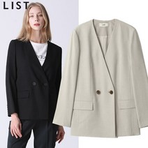 [리스트(LIST)] 미니멀 카라리스 더블 재킷 (택가격 268000원)