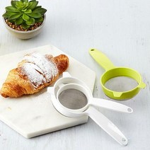 그릇걸이가 있는 스테인레스 채반 거름망 60mm, 그린