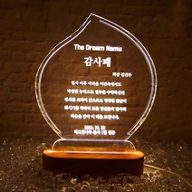 감사패 원목 알로하 아크릴 무드등 주문제작 수면 취침등 생일 선물, B: 어댑터 추가형