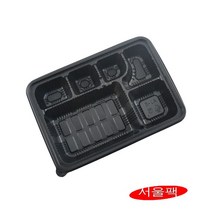 AJ 6칸도시락용기 대 일회용도시락용기 6칸반찬용기 일회용6칸용기 도시락포장용기6칸 도시락배달용기6칸 도시락일회용기 200개세트, 200개