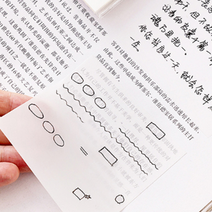 교과서 투명접착메모지 노트 반투명필기포스트잇 소, 필수선택옵션, 중