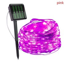 LED 야외 태양 램프 문자열 조명 100/200 Led 요정 휴일 웨딩 파티 화환 정원 방수 홈 장식, 1pcs pink_7M 50LED