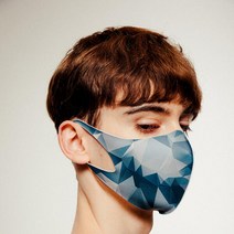 아트박스/루미안 항균 패션 패턴 마스크, 마블블루, L(남성)