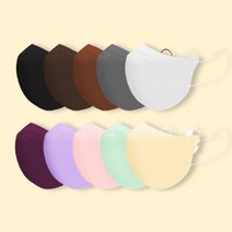 한지마스크 살색마스크 갈색 새부리형마스크 대형, 10매, 블랙