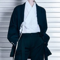 [천삼백케이] [티엠쓰리] 스트릿 오버핏 무사복 한복 셔츠 블랙