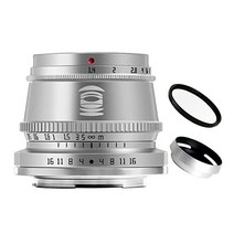 TTArtisan 35mm F1.4 APS-C 포맷 대구경 수동 포커스 고정 렌즈 Canon M 마운트 카메라용 실버…
