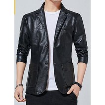 남성 가죽 자켓 인조 정장 자켓 슬림 피트 코트 스트리트 웨어 캐주얼 아웃웨어 겉옷