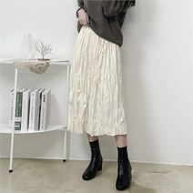 셀러허브 패션 보들보들 스웨이드 엔나 주름 롱 스커트