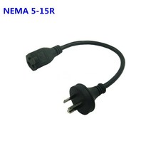 AU AS3112 호주 미국 미국 NEMA 5-15R 디지털 휴대용 변환 전원 짧은 케이블 PDU UPS 코드 20cm, 한개옵션0
