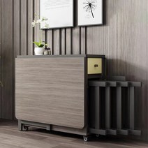 남쪽나무 이동식 확장형 접이식 식탁 테이블, 접이식 식탁(120cm)*1, 1:블랙+브라운