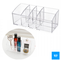힘찬쇼핑 _ 7칸 소품 정리 투명 아크릴 정리함 _ 화장품 뷰티용품 사무용품 등등 다용도 수납 정리, 1개
