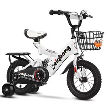 어린이 자전거 충격 흡수 가벼운 유모차 접이식 4발 네발 보조바퀴, 18인치, 그린