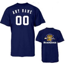 커스텀 찰스턴 Riverdogs Jersey 추가 이름 amp 번호 100 % 코튼 MILB 마제스틱 티셔츠 Minor League Baseball 복제 저지