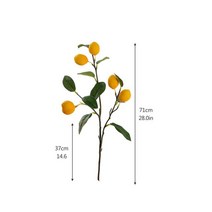 레몬 나무 가지 조화 녹색 식물 인공 과일 꽃 노란색 열매 조화 장식, 1PC C1 71cm