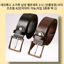 데코룩스 소가죽 남성 정장벨트세트 1+1 캐쥬얼 정장벨트세트 1+1 (선물포장/사이즈조절 42인치까지 가능 타입 3종류 택 1)