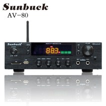 가정 집 이동식 무선 노래방 차량용 반주기 sunbuck av80 2.0 홈 파워 앰프 블루투스 fm 라디오 usb sd 고출력 150w + 150w 전문 오디오 앰프, 220v
