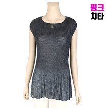 엄마옷 핑크치타 중년여성의류 할머니옷 작은 동그라미 주름 나시티