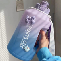 팅통 헬스텀블러 대용량물봉 1.5L 2.3L 스포츠 휴대용물통 물병, 보라