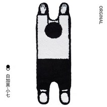포인트러그 120cm 150cm 160cm 러그매트 디자인 인테리어 누워있는사람 현관 거실 화장실 침실 누워 있는 만화 사람 러그 카펫 매트, 40x120cm, B 검정색과 흰색