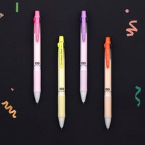 자바펜 0.5 체크3볼 3색 볼펜 유성 형광 멀티펜 행정업무 사무직 사무실 집기류, 옐로우