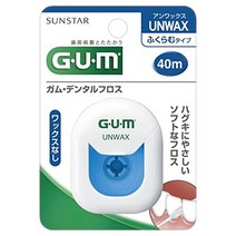 GUM (껌) 치실 (안 왁스 부풀어 오르는 타입) 노 왁스 논 왁스 왁스 없음 치간 케어 40m 단품 GUM(ガム) デンタルフロス (アンワックス ふくらむタイプ) ノーワックス ノン