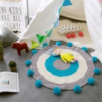 호쿠호니 북유럽 손뜨개 러그 실내매트 어린이 놀이 거실 카페트