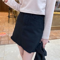 기본 데일리 컷팅 코튼 스커트 치마 여성 가을 겨울 빅사이즈