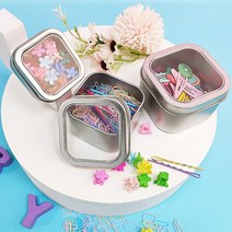 [생활/소품/최저] 사각 투명 틴 케이스 포카 머리끈 실핀 면봉 정리함 펜트리수납함 틴케이스제작 68629EA, 3사각투명틴케이스-대, 본상품선택