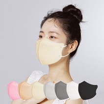 국산 KF94 새부리형 컬러마스크 대형 100매 비말차단 황사방역 마스크, 크림베이지