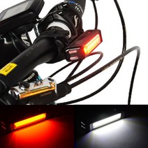 USB 충전식 코멧 투톤 자전거 후미등 라이트 안전등, 코멧투톤후미등(레드&화이트)-1개