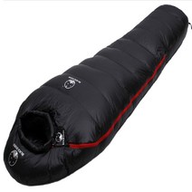 거위털 페더다운 침낭 베이스 캠프 극동계 혹한기 블랙스노우 침낭, 블랙1300G구스다운(-15도~-5도)